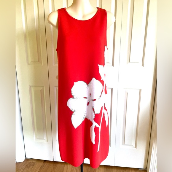 VDP Collection Red Knit Sleeveless Dress 6/42 Mint - Picture 5 of 11